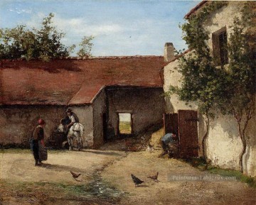  basse - cour de ferme Camille Pissarro paysage